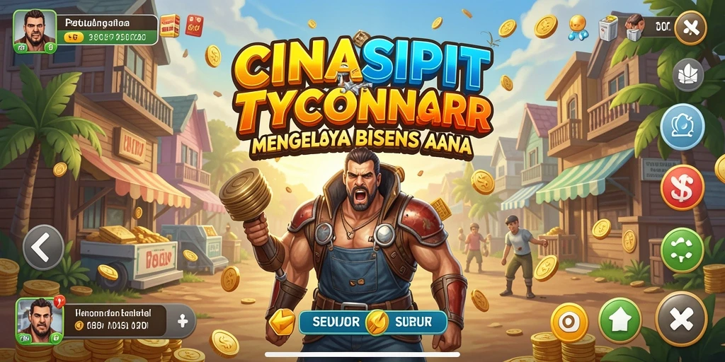 Tampilan gameplay CINASIPIT menampilkan manajemen bisnis yang inovatif.