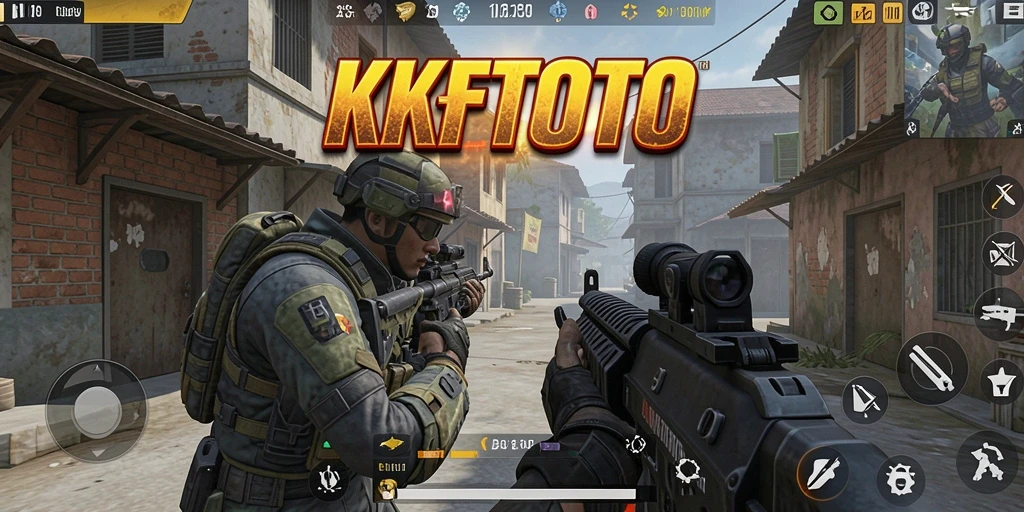 Screenshot KPKTOTO menunjukkan aksi seru di medan perang FPS.