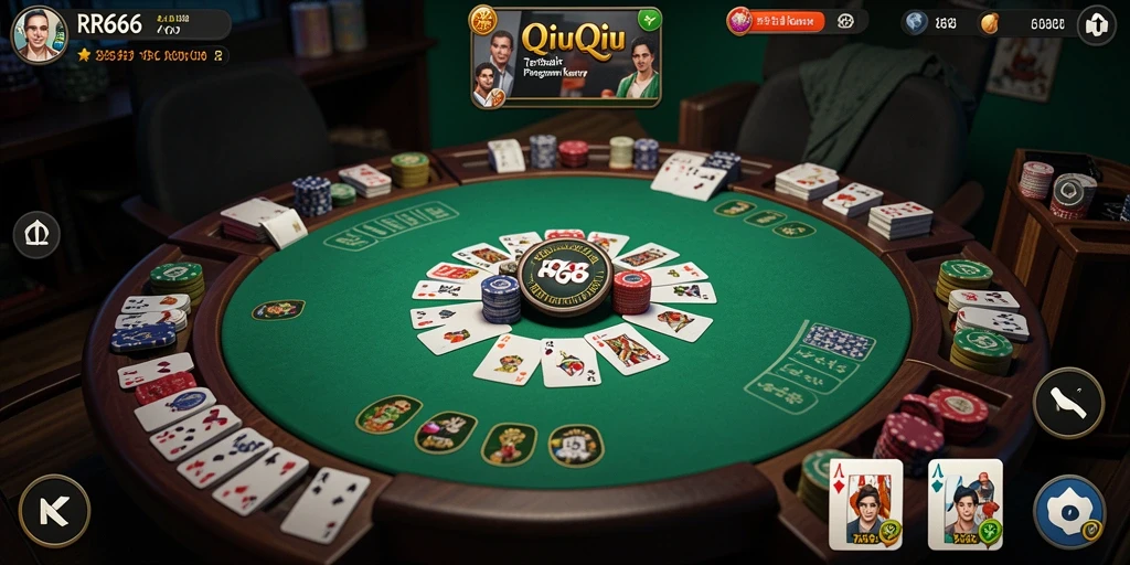 Screenshot gameplay RR666 dengan suasana permainan QiuQiu yang seru.